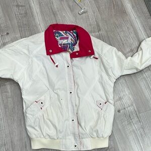 Izzi women’s light weight white and pink jacket